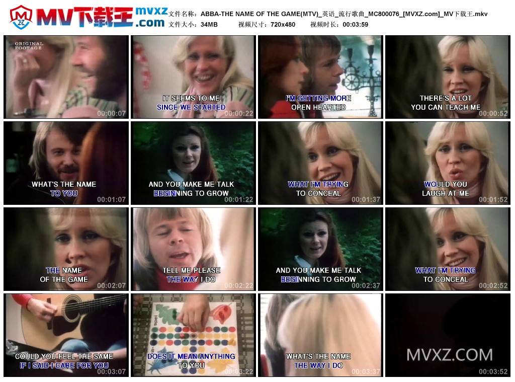 ABBA-THE NAME OF THE GAME(MTV)_英语_流行歌曲_MC800076